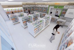 ออกแบบ ผลิต และติดตั้งร้าน : ร้าน เพื่อนยา ซ.วัดลาดปลาดุก บางบัวทอง นนทบุรี